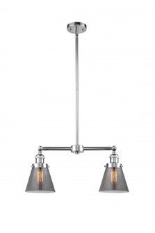 Cone - 2 Light - 21 inch - Polished Chrome - Stem Hung - Adjustable Island Light (3442|209-PC-G63-LED)