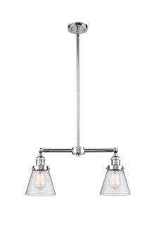 Cone - 2 Light - 21 inch - Polished Chrome - Stem Hung - Adjustable Island Light (3442|209-PC-G64-LED)