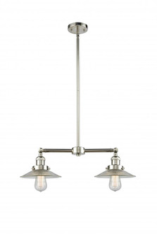 Halophane - 2 Light - 21 inch - Polished Nickel - Stem Hung - Adjustable Island Light (3442|209-PN-G2-LED)