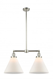 Cone - 2 Light - 21 inch - Polished Nickel - Stem Hung - Adjustable Island Light (3442|209-PN-G41-L)