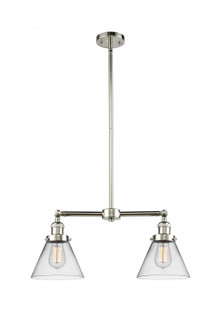 Cone - 2 Light - 21 inch - Polished Nickel - Stem Hung - Adjustable Island Light (3442|209-PN-G42-LED)