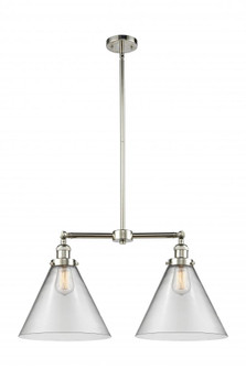 Cone - 2 Light - 21 inch - Polished Nickel - Stem Hung - Adjustable Island Light (3442|209-PN-G42-L-LED)