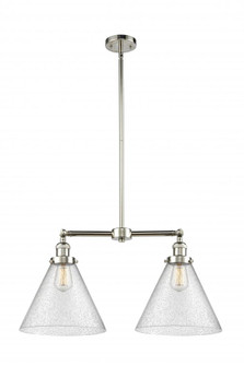 Cone - 2 Light - 21 inch - Polished Nickel - Stem Hung - Island Light (3442|209-PN-G44-L)