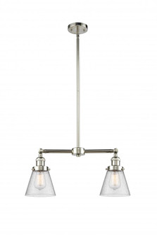 Cone - 2 Light - 21 inch - Polished Nickel - Stem Hung - Adjustable Island Light (3442|209-PN-G64-LED)