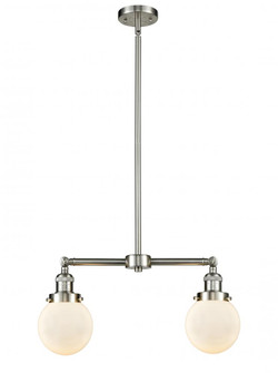 Beacon - 2 Light - 23 inch - Brushed Satin Nickel - Stem Hung - Adjustable Island Light (3442|209-SN-G201-6)