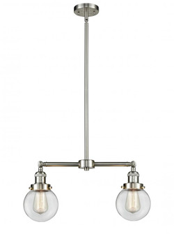 Beacon - 2 Light - 23 inch - Brushed Satin Nickel - Stem Hung - Adjustable Island Light (3442|209-SN-G202-6-LED)