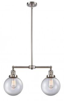 Beacon - 2 Light - 25 inch - Brushed Satin Nickel - Stem Hung - Adjustable Island Light (3442|209-SN-G202-8-LED)