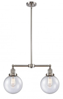 Beacon - 2 Light - 25 inch - Brushed Satin Nickel - Stem Hung - Adjustable Island Light (3442|209-SN-G204-8-LED)
