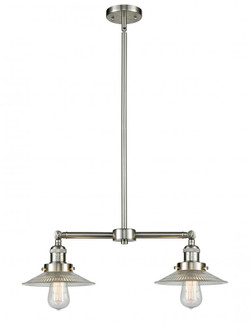 Halophane - 2 Light - 21 inch - Brushed Satin Nickel - Stem Hung - Adjustable Island Light (3442|209-SN-G2-LED)