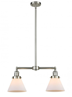 Cone - 2 Light - 21 inch - Brushed Satin Nickel - Stem Hung - Adjustable Island Light (3442|209-SN-G41)
