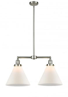 Cone - 2 Light - 21 inch - Brushed Satin Nickel - Stem Hung - Adjustable Island Light (3442|209-SN-G41-L)