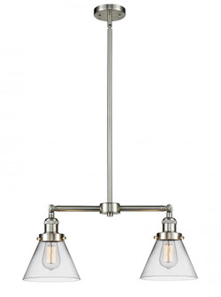 Cone - 2 Light - 21 inch - Brushed Satin Nickel - Stem Hung - Adjustable Island Light (3442|209-SN-G42)