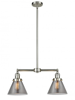 Cone - 2 Light - 21 inch - Brushed Satin Nickel - Stem Hung - Adjustable Island Light (3442|209-SN-G43-LED)