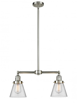 Cone - 2 Light - 21 inch - Brushed Satin Nickel - Stem Hung - Adjustable Island Light (3442|209-SN-G62)