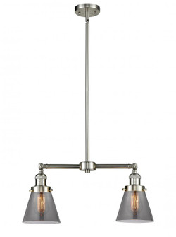 Cone - 2 Light - 21 inch - Brushed Satin Nickel - Stem Hung - Adjustable Island Light (3442|209-SN-G63)