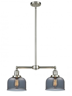 Bell - 2 Light - 21 inch - Brushed Satin Nickel - Stem Hung - Adjustable Island Light (3442|209-SN-G73-LED)