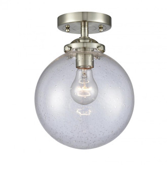 Beacon - 1 Light - 8 inch - Brushed Satin Nickel - Semi-Flush Mount (3442|284-1C-SN-G204-8-LED)