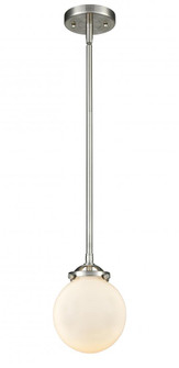 Beacon - 1 Light - 6 inch - Brushed Satin Nickel - Stem hung - Mini Pendant (3442|284-1S-SN-G201-6-LED)