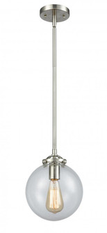 Beacon - 1 Light - 8 inch - Brushed Satin Nickel - Stem hung - Mini Pendant (3442|284-1S-SN-G202-8-LED)