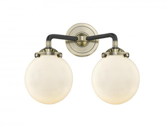 Beacon - 2 Light - 14 inch - Black Antique Brass - Bath Vanity Light (3442|284-2W-BAB-G201-6-LED)