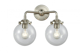 Beacon - 2 Light - 14 inch - Brushed Satin Nickel - Bath Vanity Light (3442|284-2W-SN-G202-6-LED)