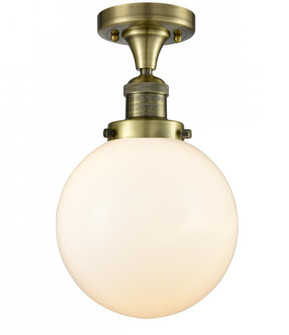 Beacon - 1 Light - 8 inch - Antique Brass - Semi-Flush Mount (3442|517-1CH-AB-G201-8-LED)