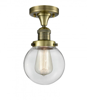 Beacon - 1 Light - 6 inch - Antique Brass - Semi-Flush Mount (3442|517-1CH-AB-G202-6-LED)