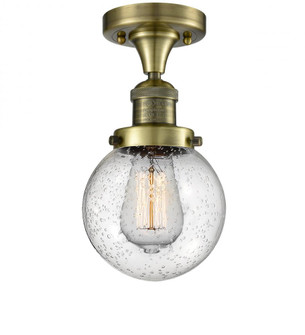 Beacon - 1 Light - 6 inch - Antique Brass - Semi-Flush Mount (3442|517-1CH-AB-G204-6-LED)