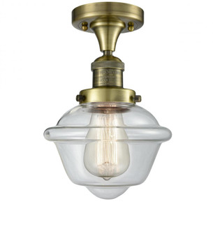 Oxford - 1 Light - 8 inch - Antique Brass - Semi-Flush Mount (3442|517-1CH-AB-G532-LED)