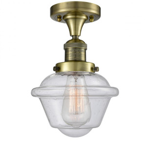 Oxford - 1 Light - 8 inch - Antique Brass - Semi-Flush Mount (3442|517-1CH-AB-G534-LED)