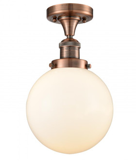 Beacon - 1 Light - 8 inch - Antique Copper - Semi-Flush Mount (3442|517-1CH-AC-G201-8-LED)