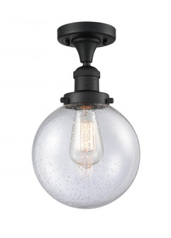 Beacon - 1 Light - 8 inch - Matte Black - Semi-Flush Mount (3442|517-1CH-BK-G204-8-LED)