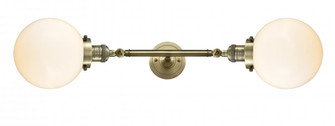 Beacon - 2 Light - 8 inch - Antique Brass - Adjustable Bath Vanity Light (3442|208L-AB-G201-8-LED)