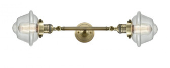 Oxford - 2 Light - 8 inch - Antique Brass - Adjustable Bath Vanity Light (3442|208L-AB-G534-LED)