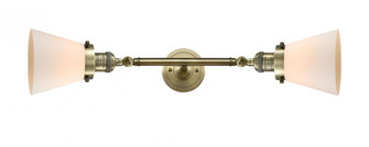 Cone - 2 Light - 6 inch - Antique Brass - Adjustable Bath Vanity Light (3442|208L-AB-G61)