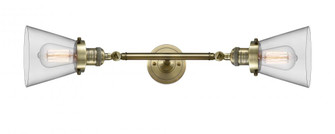 Cone - 2 Light - 6 inch - Antique Brass - Adjustable Bath Vanity Light (3442|208L-AB-G62)