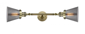 Cone - 2 Light - 6 inch - Antique Brass - Adjustable Bath Vanity Light (3442|208L-AB-G63)