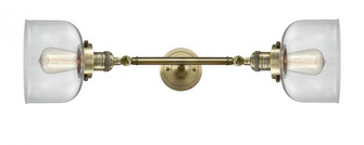 Bell - 2 Light - 8 inch - Antique Brass - Adjustable Bath Vanity Light (3442|208L-AB-G72-LED)