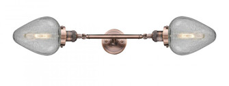 Geneseo - 2 Light - 7 inch - Antique Copper - Adjustable Bath Vanity Light (3442|208L-AC-G165)