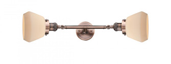 Fulton - 2 Light - 7 inch - Antique Copper - Adjustable Bath Vanity Light (3442|208L-AC-G171-LED)