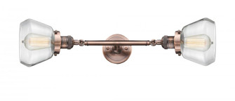 Fulton - 2 Light - 7 inch - Antique Copper - Adjustable Bath Vanity Light (3442|208L-AC-G172)