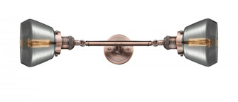 Fulton - 2 Light - 7 inch - Antique Copper - Adjustable Bath Vanity Light (3442|208L-AC-G173-LED)