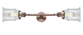 Canton - 2 Light - 6 inch - Antique Copper - Adjustable Bath Vanity Light (3442|208L-AC-G182-LED)