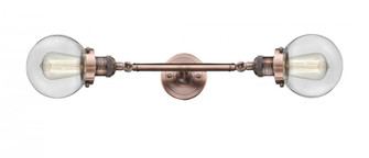 Beacon - 2 Light - 6 inch - Antique Copper - Adjustable Bath Vanity Light (3442|208L-AC-G202-6-LED)