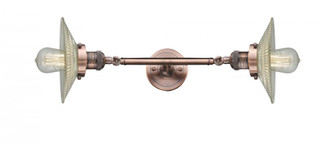 Halophane - 2 Light - 9 inch - Antique Copper - Adjustable Bath Vanity Light (3442|208L-AC-G2-LED)