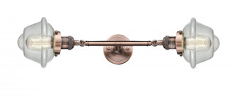 Oxford - 2 Light - 8 inch - Antique Copper - Adjustable Bath Vanity Light (3442|208L-AC-G534-LED)