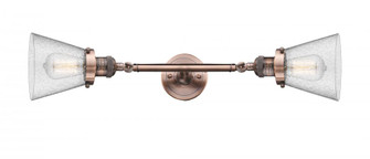Cone - 2 Light - 6 inch - Antique Copper - Adjustable Bath Vanity Light (3442|208L-AC-G64)