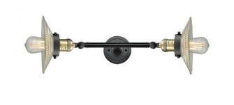 Halophane - 2 Light - 9 inch - Black Antique Brass - Adjustable Bath Vanity Light (3442|208L-BAB-G2-LED)