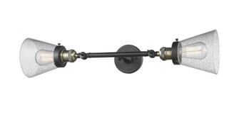 Cone - 2 Light - 6 inch - Black Antique Brass - Adjustable Bath Vanity Light (3442|208L-BAB-G64-LED)
