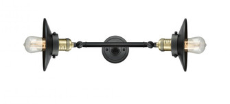 Railroad - 2 Light - 8 inch - Black Antique Brass - Adjustable Bath Vanity Light (3442|208L-BAB-M6-LED)